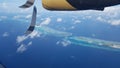 Maldives waterplane view Royalty Free Stock Photo