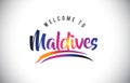 Maldives Welcome To Message in Purple Vibrant Modern Colors.