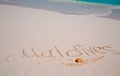 Maldives written on sand Royalty Free Stock Photo