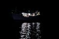 Maldivian fishing boat in maldives at night Royalty Free Stock Photo