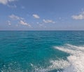 Maldivian sea horizon from speedboat Royalty Free Stock Photo