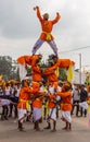 Male Acrobats at Karnataka Rajyotsava Parade, Mellahalli India.