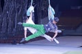 Male acrobats rehearse