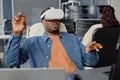 VR Engineer Program Coding in Goggles