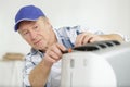 male air conditioning technician Royalty Free Stock Photo
