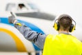 Male airport worker