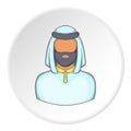 Male arab icon, cartoon style