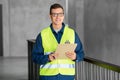 male architect with clipboard at office Royalty Free Stock Photo