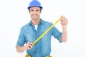 Male architect holding tape measure Royalty Free Stock Photo