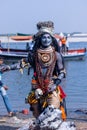 Male artist as lord shiva during masan holi in varanasi