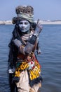 Male artist as lord shiva during masan holi in varanasi