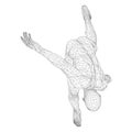 Male athlete discus thrower or a runner, in standby or low start. Views from different sides. Vector illustration of black, triang