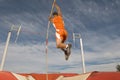 Male Athlete Pole Vaulting Royalty Free Stock Photo