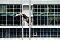 male athlete pole vaulting Royalty Free Stock Photo