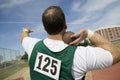 Male Athlete Preparing To Throw Shot Put Royalty Free Stock Photo