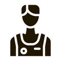 Male Athlete Sportsman Icon Vector Glyph Illustration