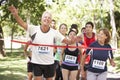 Male Athlete Winning Marathon Race Royalty Free Stock Photo