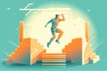 speed run jogging training runner young athletic men fast male sport. Generative AI.