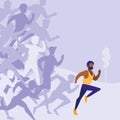 Male athletics race avatar character