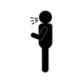 Male avatar coughing silhouette style icon vector design