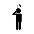 Male avatar with headache silhouette style icon vector design