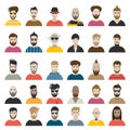 Male avatar heads. Various type of men faces.