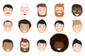 Male avatar icons vector set. Royalty Free Stock Photo