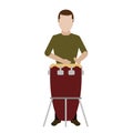 Male avatar playing a conga drum