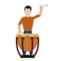 Male avatar playing the drums Royalty Free Stock Photo