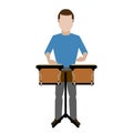 Male avatar playing the drums Royalty Free Stock Photo