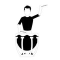 Male avatar playing the drums Royalty Free Stock Photo