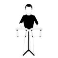 Male avatar playing the drums Royalty Free Stock Photo