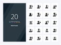 20 Male Avatar Solid Glyph icon for presentation
