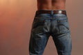 Male back in jeans