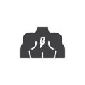 Male back muscles vector icon