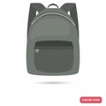 Male backpack color flat icon