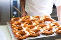 Male baker in bakery