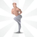 Male ballet dancer dancing on an isolated background. Vector image
