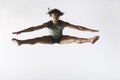 Male Ballet Dancer Jumping On White Background