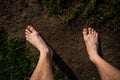 Male Bare Feet On The Way