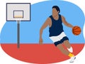 Male basketball player beautiful illustration.