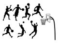 Male basketball player silhouette. Vector illustration of basketba