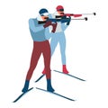 Male biathlete. A skier is running