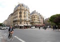 Male bicycle rider on the streets of Paris Royalty Free Stock Photo