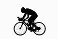 Male bicyclist riding isoated on white background. use clipping Royalty Free Stock Photo