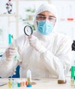 Male biochemist working in the lab on plants Royalty Free Stock Photo