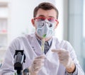 Male biochemist working in the lab on plants Royalty Free Stock Photo