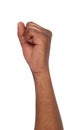 Male black fist isolated on white background Royalty Free Stock Photo