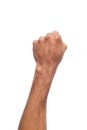 Male black fist isolated on white background Royalty Free Stock Photo