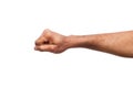 Male black fist isolated on white background Royalty Free Stock Photo